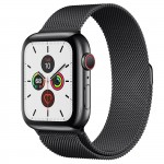 Apple Watch series 5, 44 мм Cellular + GPS, нержавеющая сталь "чёрный космос", миланская петля