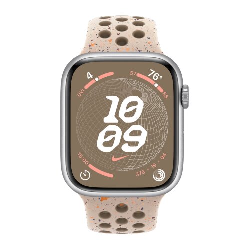 Apple Watch Series 9 41mm, Silver Aluminum Case with Nike Sport Band - Desert Stone