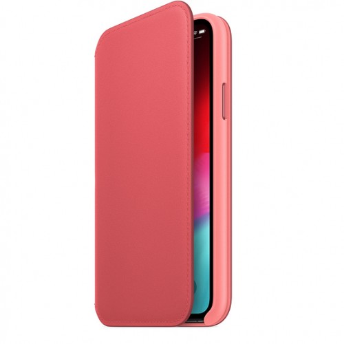 Кожаный чехол-книжка Folio для iPhone Xs Max, цвет "розовый пион"