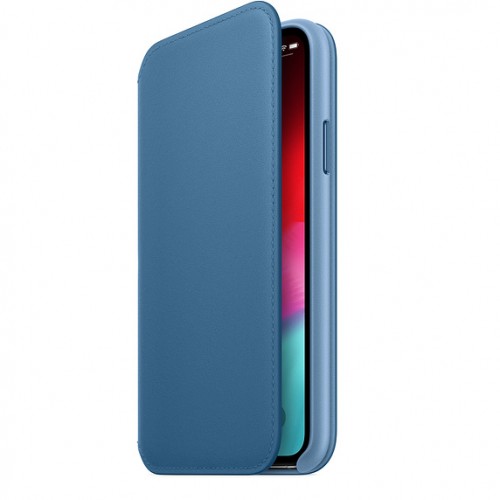 Кожаный чехол-книжка Folio для iPhone Xs Max, цвет "лазурная волна"