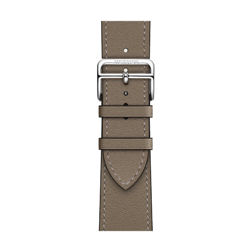 Кожаный ремешок Hermes для Apple Watch Single Tour 45mm - Темно-бежевый (Origan)