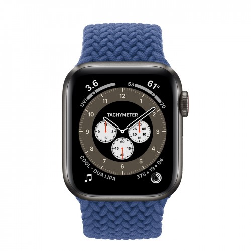 Apple Watch Edition Series 6 Titanium Space Black 40mm, плетёный монобраслет атлантический синий