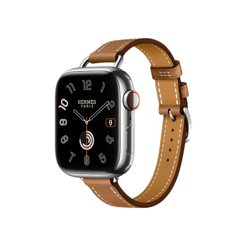 Кожаный ремешок Hermes для Apple Watch Single Tour 41mm Attelage - Коричневый (Gold)