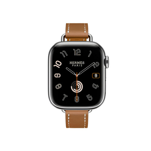 Кожаный ремешок Hermes для Apple Watch Single Tour 41mm Attelage - Коричневый (Gold)