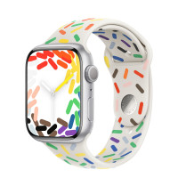 Apple Watch Series 9 45mm, Silver Aluminum Case with Sport Band - Pride Edition