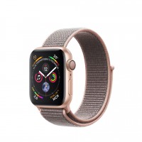 Apple Watch Series 4, 40 мм, золотой алюминий, браслет из нейлона "розовое золото"