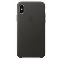 Кожаный чехол для iPhone X угольно-серый