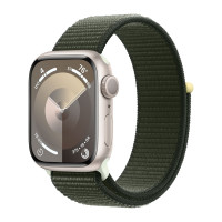 Apple Watch Series 9 41mm, Starlight Aluminum Case with Sport Loop - Cypress
