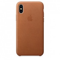 Кожаный чехол для iPhone X золотисто-коричневый