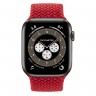 Apple Watch Edition Series 6 Titanium Space Black 44mm, красный плетёный монобраслет