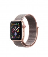 Apple Watch Series 4, 40 мм Cellular + GPS, золотой алюминий, браслет из нейлона "розовое золото"