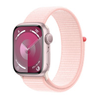 Apple Watch Series 9 41mm, Pink Aluminum Case with Sport Loop - Light Pink
