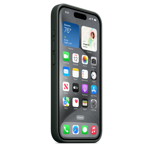 Чехол FineWoven для iPhone 15 Pro с MagSafe - Вечнозеленый (Evergreen)