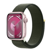 Apple Watch Series 9 41mm, Pink Aluminum Case with Sport Loop - Cypress