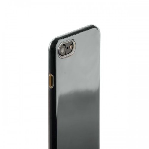 Силиконовая накладка Utra-thin для iPhone 8 и 7 - прозрачная (кнопки золотистые)