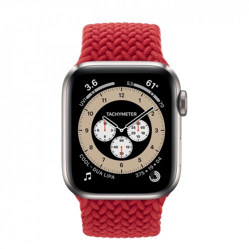 Apple Watch Edition Series 6 Titanium 40mm, красный плетёный монобраслет