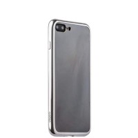 Силиконовая чехол-накладка Deppa Gel для iPhone 8 Plus и 7 Plus - Серебристый глянец
