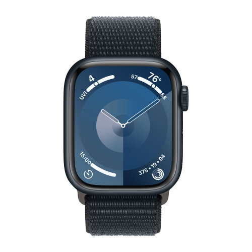 Apple Watch Series 9 45mm, Midnight Aluminum Case with Sport Loop - Midnight
