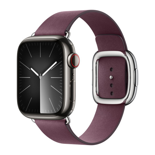 Apple Watch Series 9 41mm, Graphite Stainless Steel Case with Modern Buckle - Mulberry