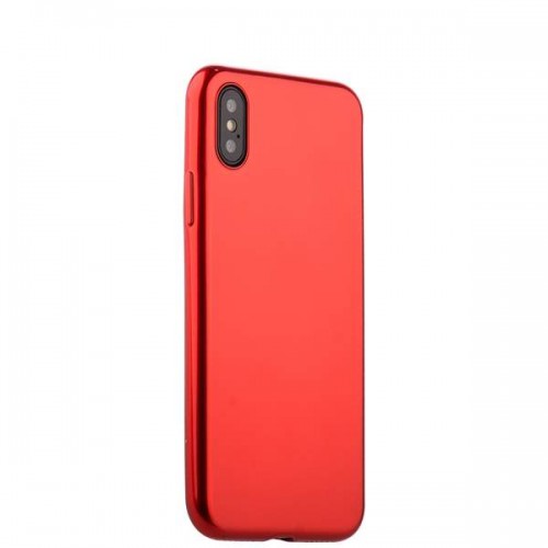 Силиконовая чехол-накладка J-case Shiny Glazed для iPhone X - Красный