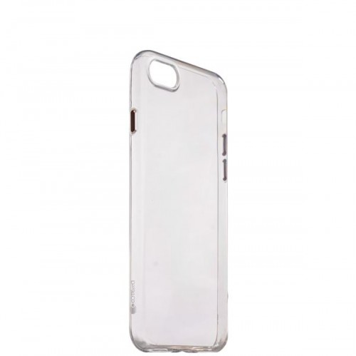 Силиконовая накладка Utra-thin для iPhone 8 и 7 - прозрачная (кнопки розовые)