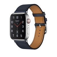 Apple Watch Series 4 Hermes, 44 мм, кожаный ремешок цвета синий индиго, нержавеющая сталь, Cellular + GPS