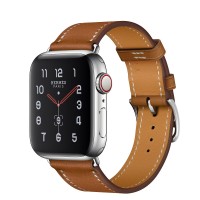 Apple Watch Hermes Series 5, 40mm Stainless Steel Case with Fauve Barenia Leather Single Tour
