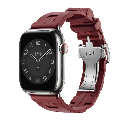 Ремешок Hermes для Apple Watch 45mm Kilim Single Tour - Красный (Rouge Н)