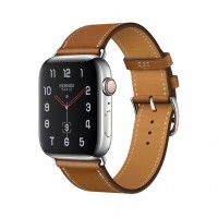 Apple Watch Series 4 Hermes, 44 мм, кожаный коричневый ремешок, нержавеющая сталь, Cellular + GPS