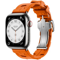 Apple Watch Hermes Series 9 41mm, спортивный ремешок Kilim оранжевый