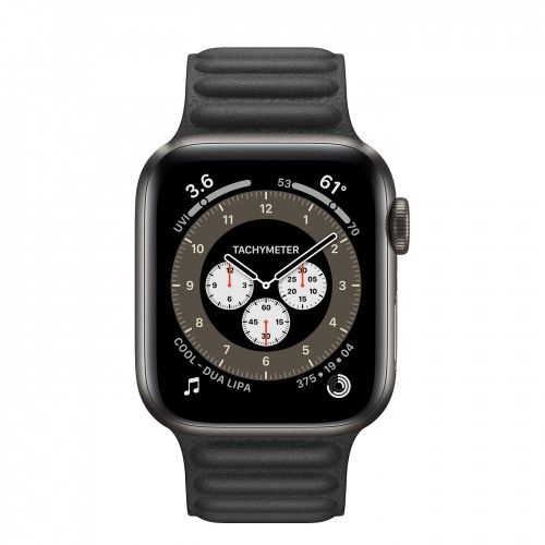 Apple Watch Edition Series 6 Titanium Space Black 40mm, черный кожаный ремешок