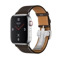 Apple Watch Series 4 Hermes, 44 мм, тёмно-коричневый ремешок с раскладывающейся застёжкой, нержавеющая сталь, Cellular + GPS