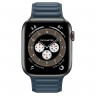 Apple Watch Edition Series 6 Titanium Space Black 44mm, кожаный ремешок "балтийский синий"