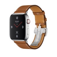 Apple Watch Series 4 Hermes, 44 мм, коричневый ремешок с раскладывающейся застёжкой, нержавеющая сталь, Cellular + GPS