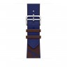 Текстильный ремешок из нейлона 45mm Hermès для Apple Watch - Седельный красный/Сапфирово-синий