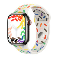 Apple Watch Series 9 41mm, Graphite Stainless Steel Case with Sport Band - Pride Edition