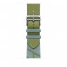 Текстильный ремешок из нейлона 45mm Hermès для Apple Watch - Льняно-Синий/Веронезийский Зеленый
