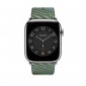 Текстильный ремешок из нейлона 45mm Hermès для Apple Watch - Льняно-Синий/Веронезийский Зеленый