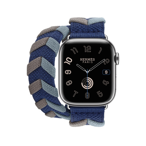 Ремешок Hermes для Apple Watch 41mm Bridon Double Tour - Темно-синий (Navy)
