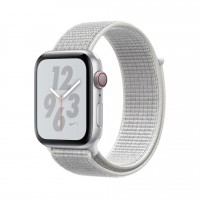 Apple Watch Series 4 Nike+, 44 мм LTE, серебристый алюминий, браслет найк из нейлона "снежная вершина"