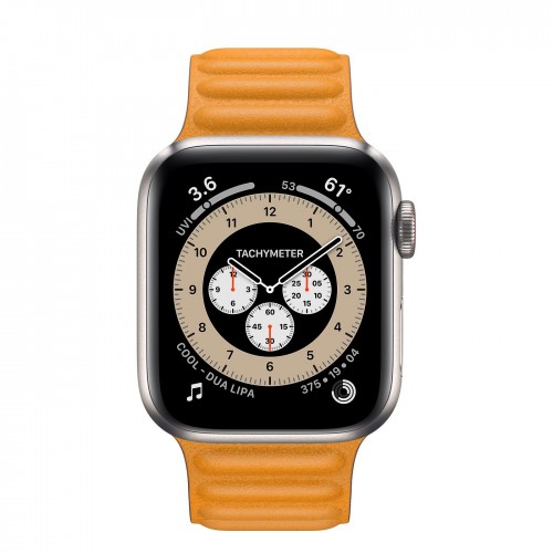 Apple Watch Edition Series 6 Titanium 40mm, кожаный ремешок "золотой апельсин"