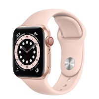 Apple Watch Series 6 40 мм, GPS + Cellular, золотистый алюминий, спортивный ремешок "розовый песок"