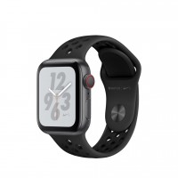 Apple Watch Series 4 Nike+, 40 мм LTE, алюминий "серый космос", черный антрацитовый спортивный ремешок