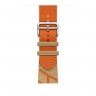Текстильный ремешок из нейлона 45mm Hermès для Apple Watch - Крафт/Оранжевый