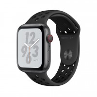 Apple Watch Series 4 Nike+, 44 мм LTE, алюминий "серый космос", черный антрацитовый спортивный ремешок
