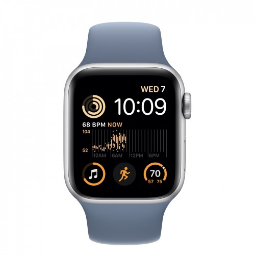 Apple Watch SE (2022) 40mm, Silver Aluminum Case with Sport Band - Slate Blue