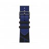 Текстильный ремешок из нейлона 40mm Hermès для Apple Watch - Черный/Сапфирово-Синий