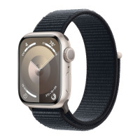 Apple Watch Series 9 45mm, Starlight Aluminum Case with Sport Loop - Midnight
