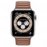 Apple Watch Edition Series 6 Titanium 44mm, коричневый кожаный ремешок
