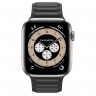 Apple Watch Edition Series 6 Titanium 44mm, черный кожаный ремешок